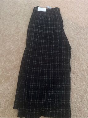 MARINA High Rise Black Plaid wide Leg pants 
Size 16 petite